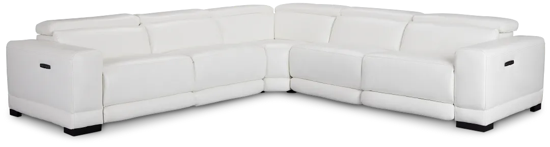 Lombardy White Micro Small Two-arm Power Reclining Sectional