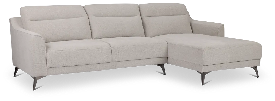 Talia Gray Fabric Right Chaise Sectional