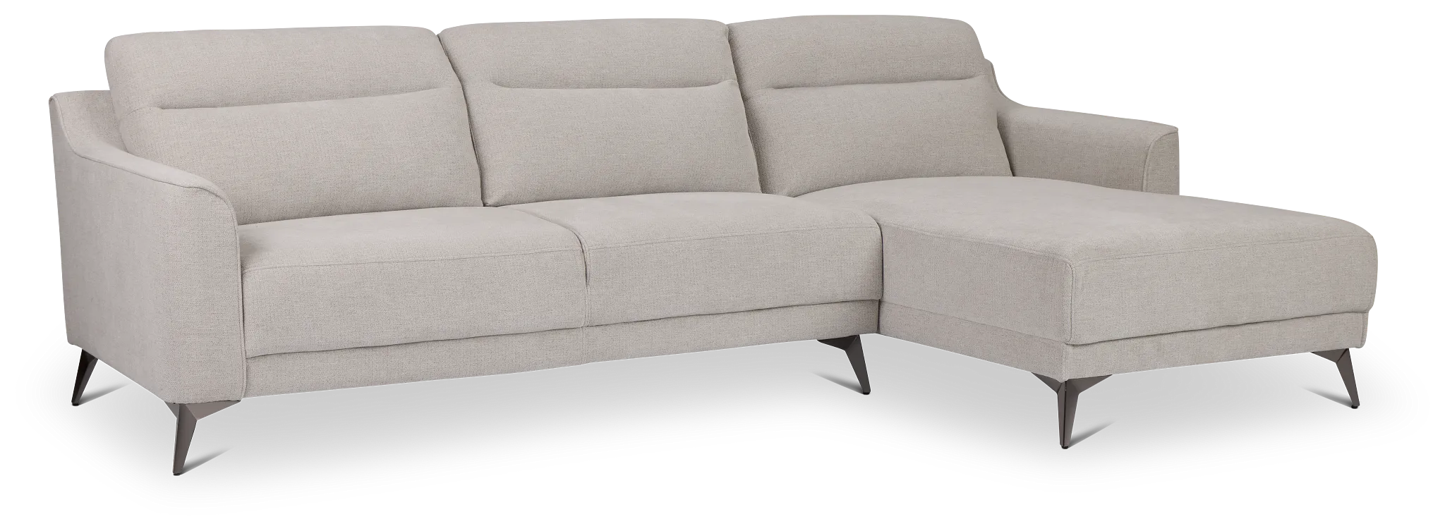Talia Gray Fabric Right Chaise Sectional