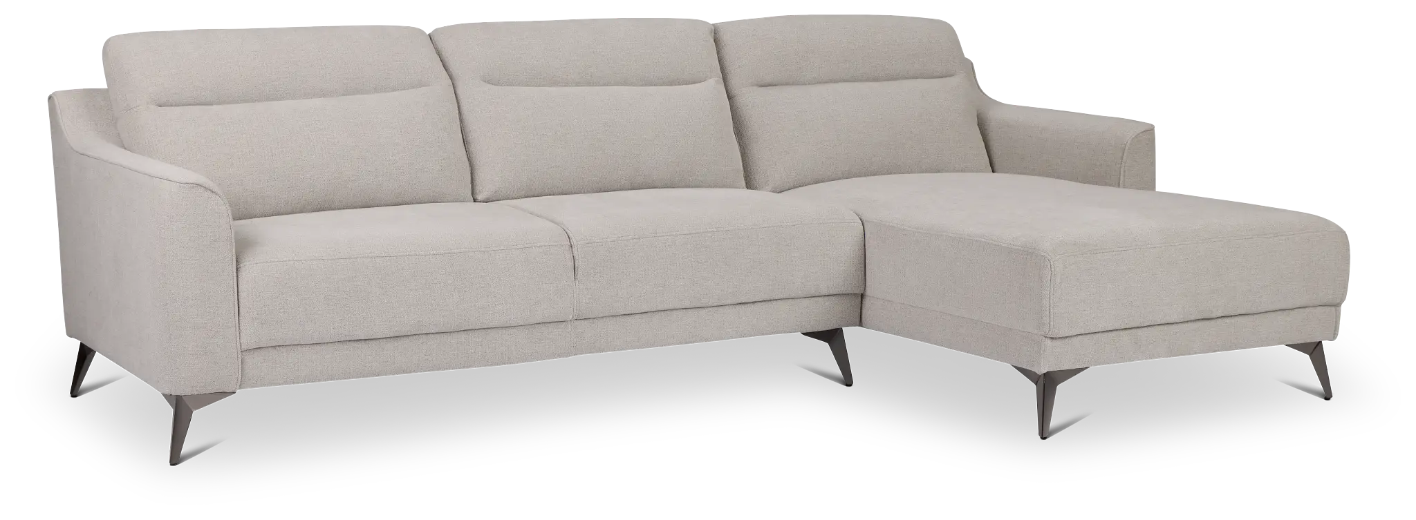 Talia Gray Fabric Right Chaise Sectional Talia Gray Fabric Right Chaise Sectional
