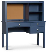 Charleston Dark Blue 3-drawer Desk & Hutch