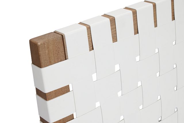 Haven White Woven Leather Side Chair