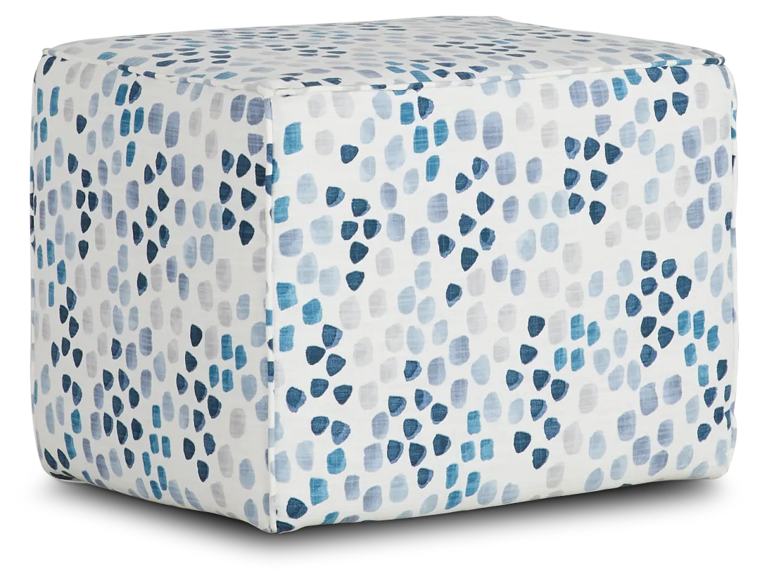 Pfeifer Blue Fabric Accent Pouf