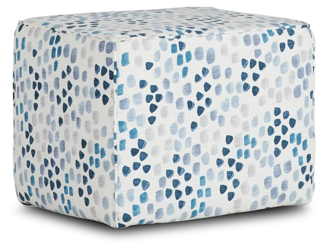 Pfeifer Blue Fabric Accent Pouf Pfeifer Blue Fabric Accent Pouf