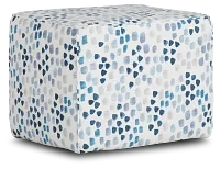 Pfeifer Blue Fabric Accent Pouf