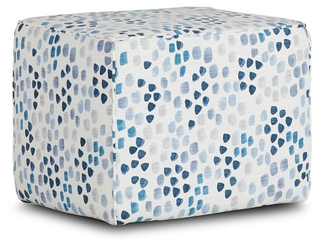 Pfeifer Blue Fabric Accent Pouf