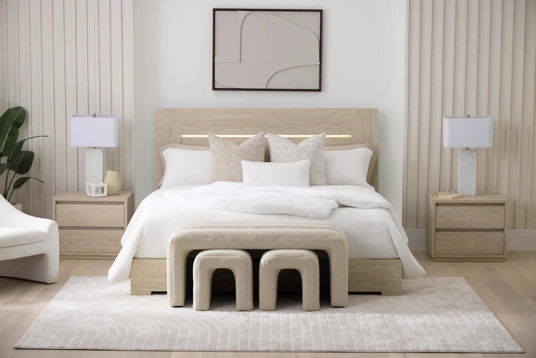 Malta Light Gray Panel Bed