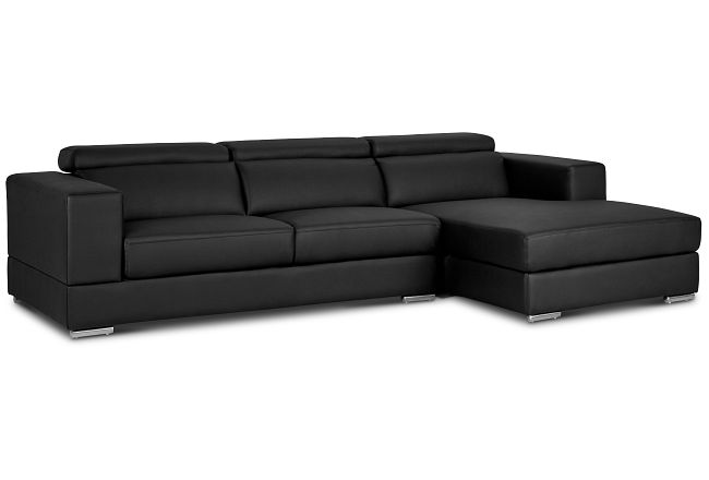 Maxwell Black Micro Right Chaise Sectional
