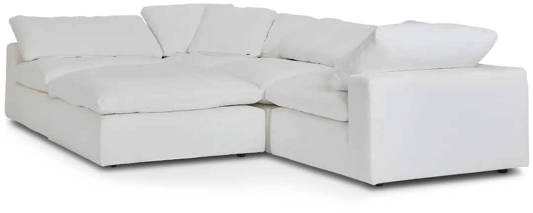 Nixon White Fabric 5pc Bumper Sectional
