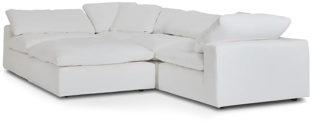 Nixon White Fabric 5pc Bumper Sectional Nixon White Fabric 5pc Bumper Sectional