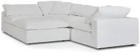 Nixon White Fabric 5pc Bumper Sectional