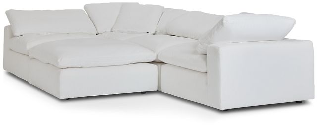 Nixon White Fabric 5pc Bumper Sectional