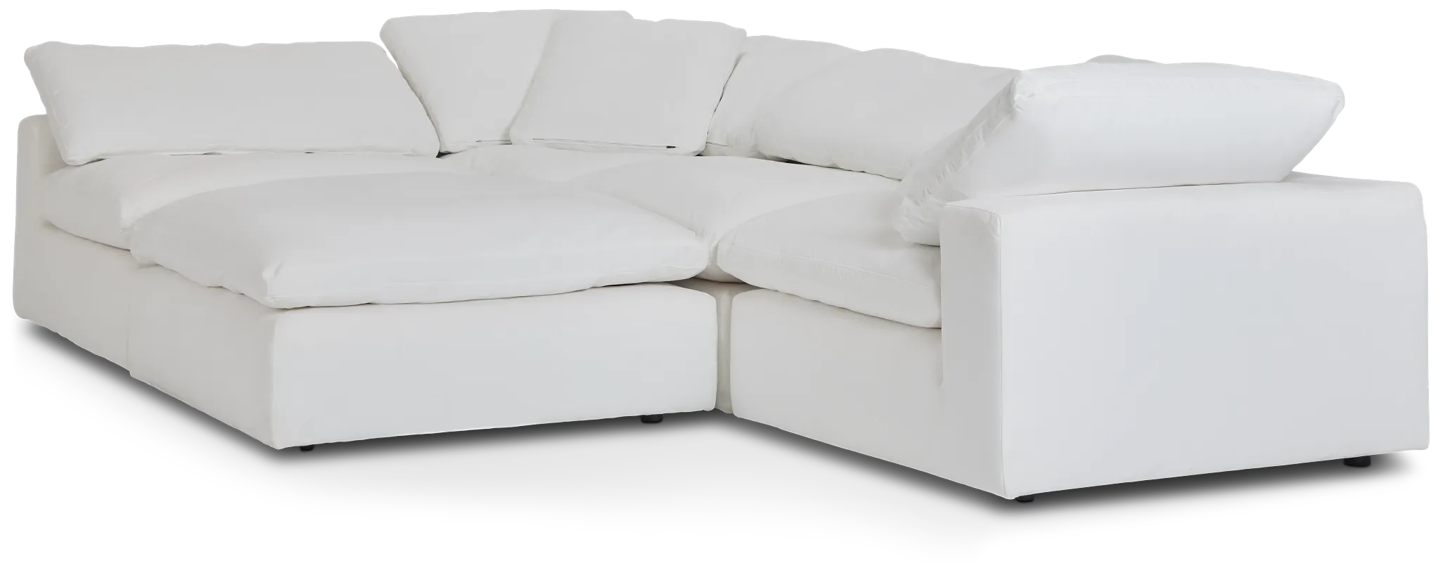 Nixon White Fabric 5pc Bumper Sectional