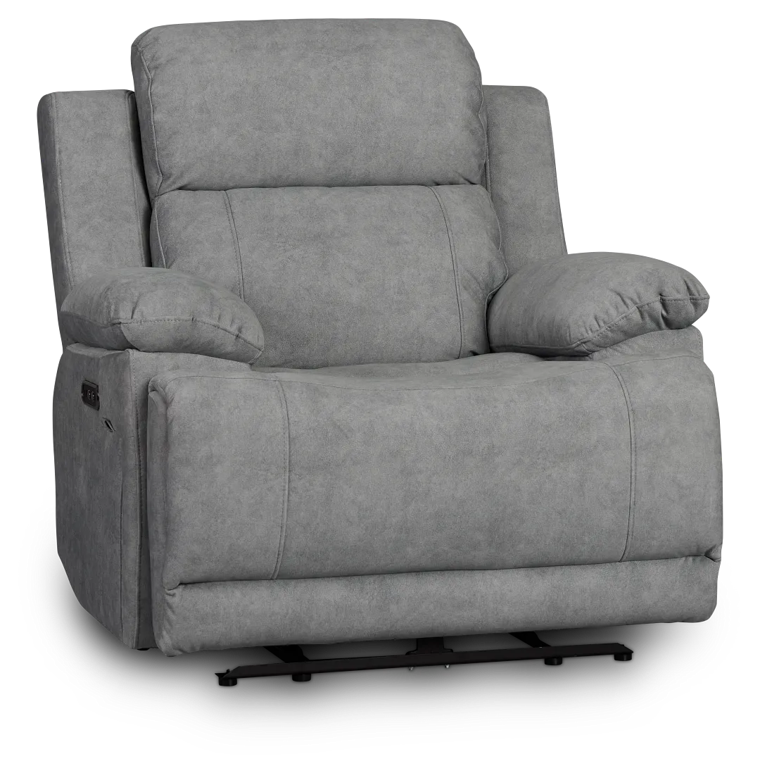 Benson Gray Micro Power Recliner