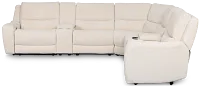 Bennett Light Beige Fabric Large Triple Power Reclining Two-arm Sectional