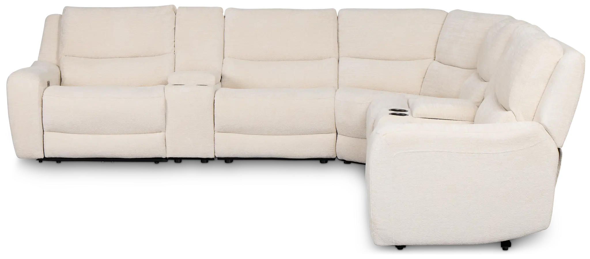 Bennett Light Beige Fabric Large Triple Power Reclining Two-arm Sectional Bennett Light Beige Fabric Large Triple Power Reclining Two-arm Sectional