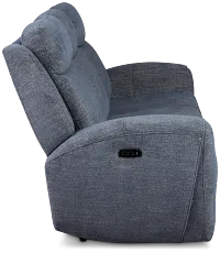 Walker Blue Fabric Power Reclining Sofa W/ Power Headrest