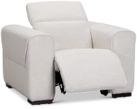 Ellis Light Beige Fabric Power Recliner With Power Headrest