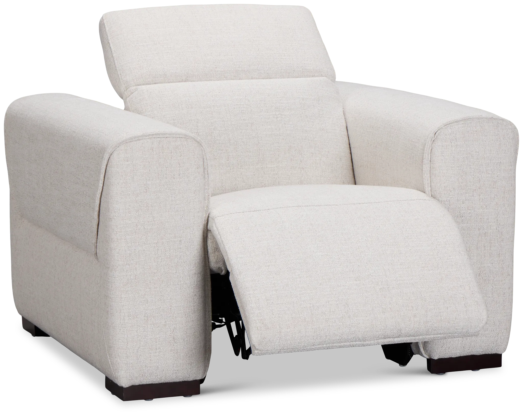 Ellis Light Beige Fabric Power Recliner With Power Headrest