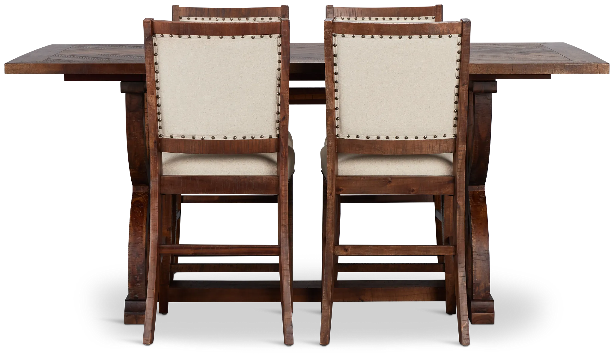 Joplin Dark Tone Extension High Table & 4 Upholstered Barstools