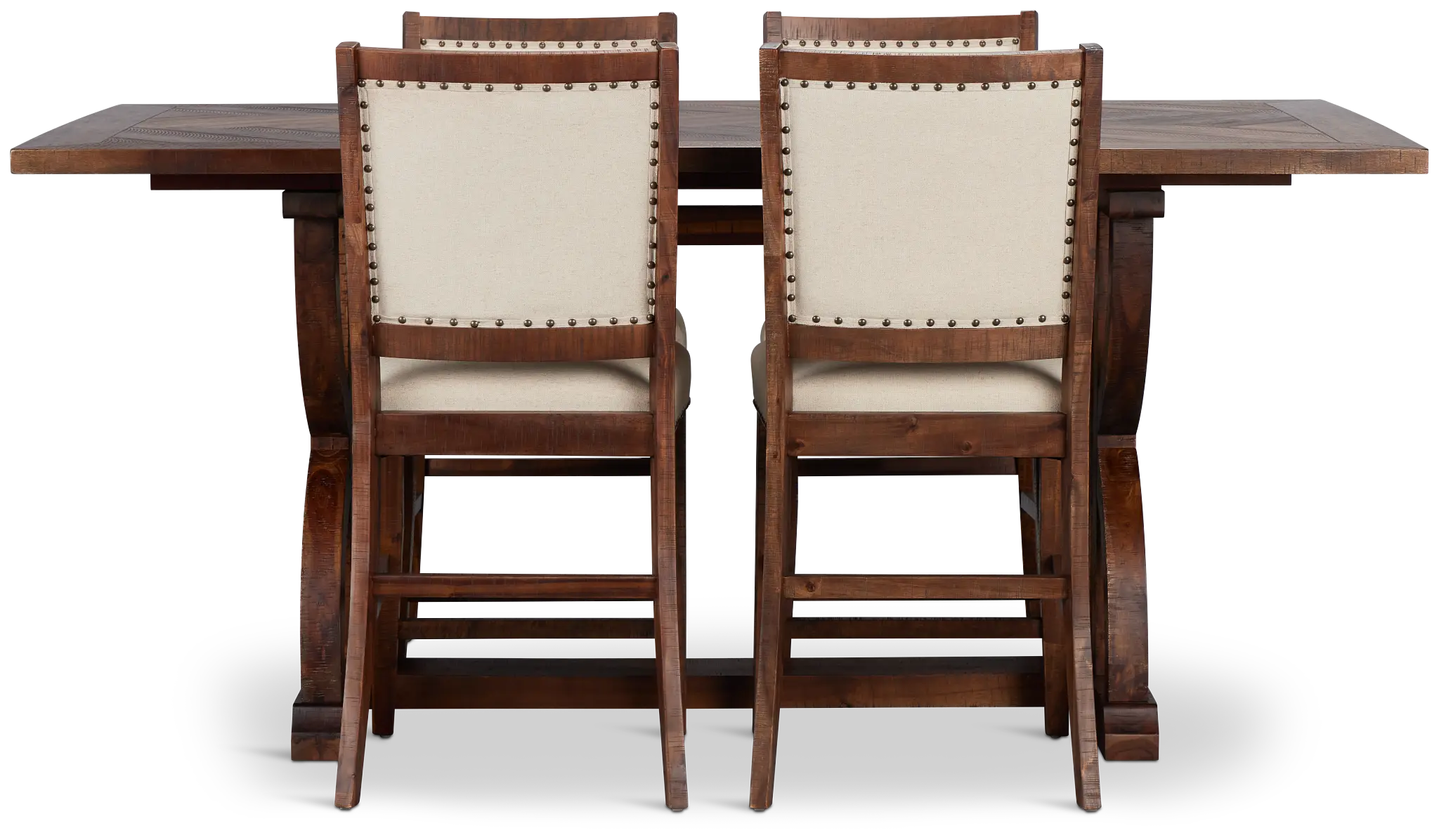 Joplin Dark Tone Extension High Table & 4 Upholstered Barstools Joplin Dark Tone Extension High Table & 4 Upholstered Barstools