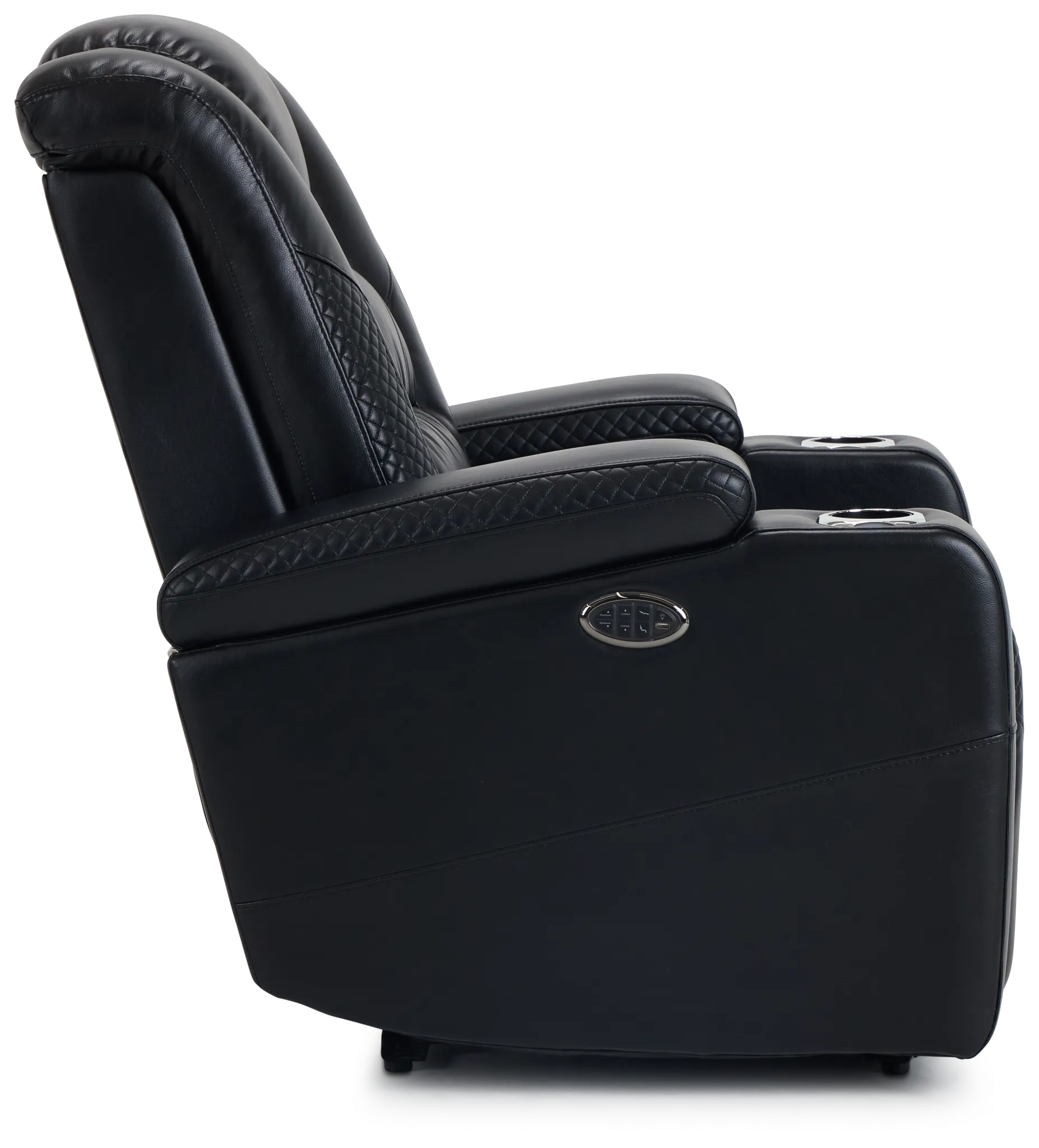 Troy Black Micro Power Recliner With Power Lumbar