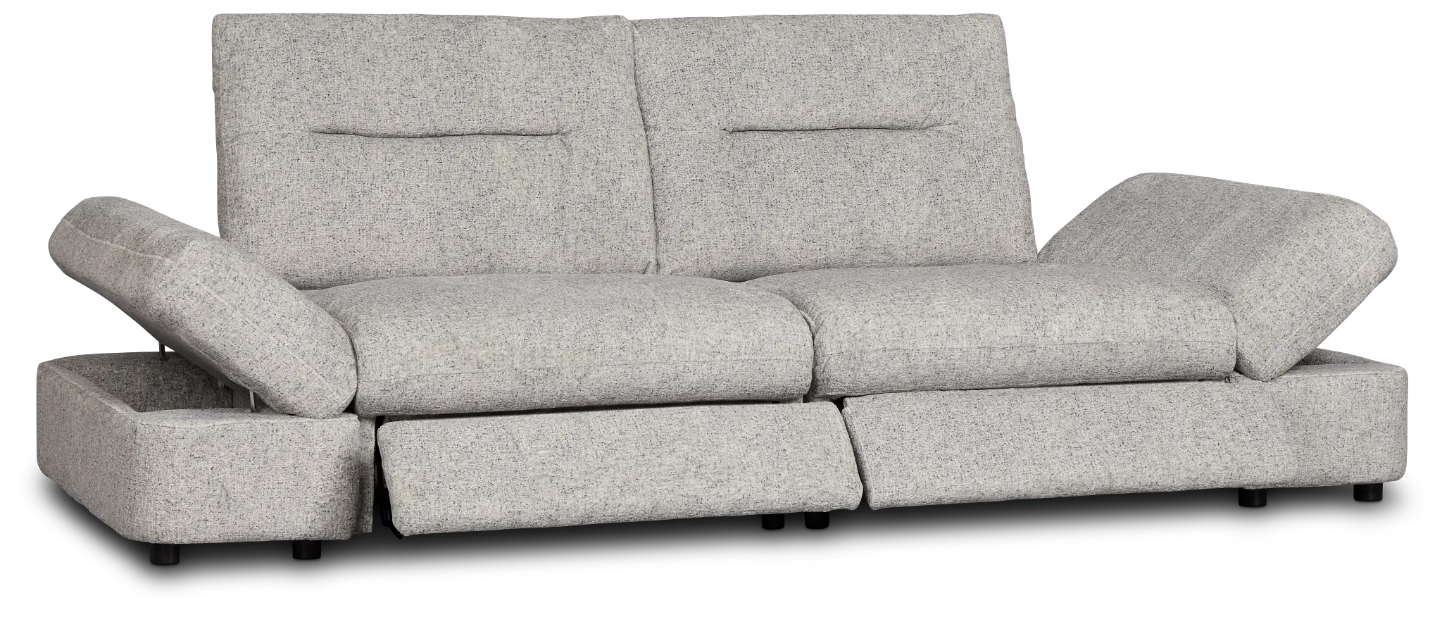 Mila Gray Fabric 2-piece Modular Power Reclining Sofa
