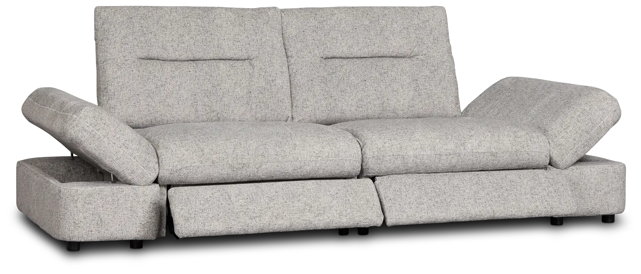 Mila Gray Fabric 2-piece Modular Power Reclining Sofa Mila Gray Fabric 2-piece Modular Power Reclining Sofa