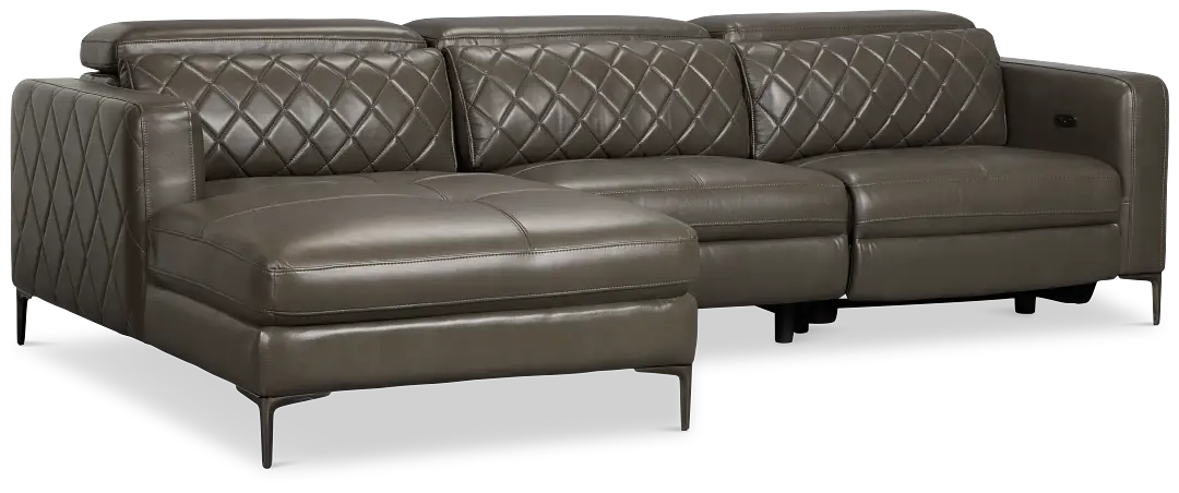 Ava Dark Gray Micro Left Chaise Power Reclining Sectional Ava Dark Gray Micro Left Chaise Power Reclining Sectional