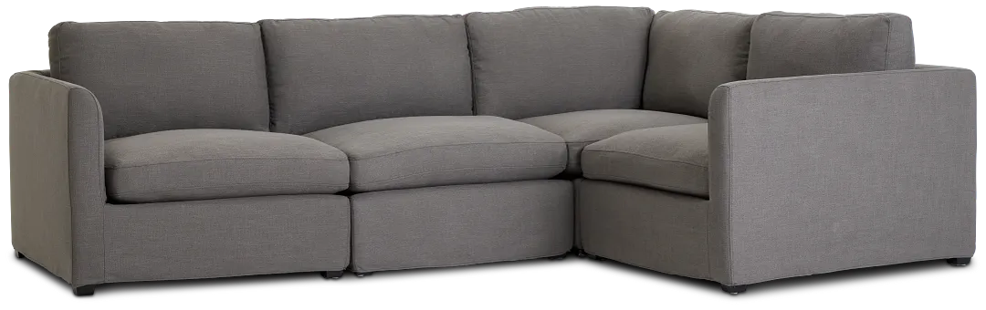 Willow Gray Fabric Small Two-arm Sectional
