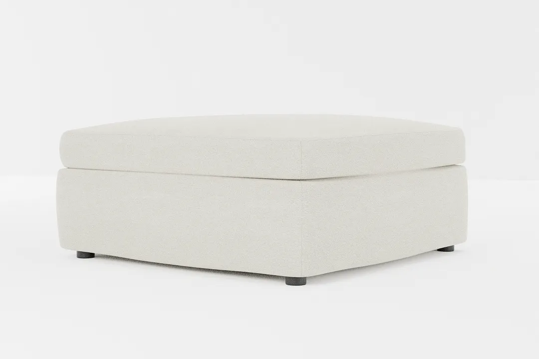 Destin Elite Ivory Fabric Cocktail Ottoman