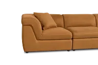 Aria Medium Brown Micro 3-piece Modular Sofa