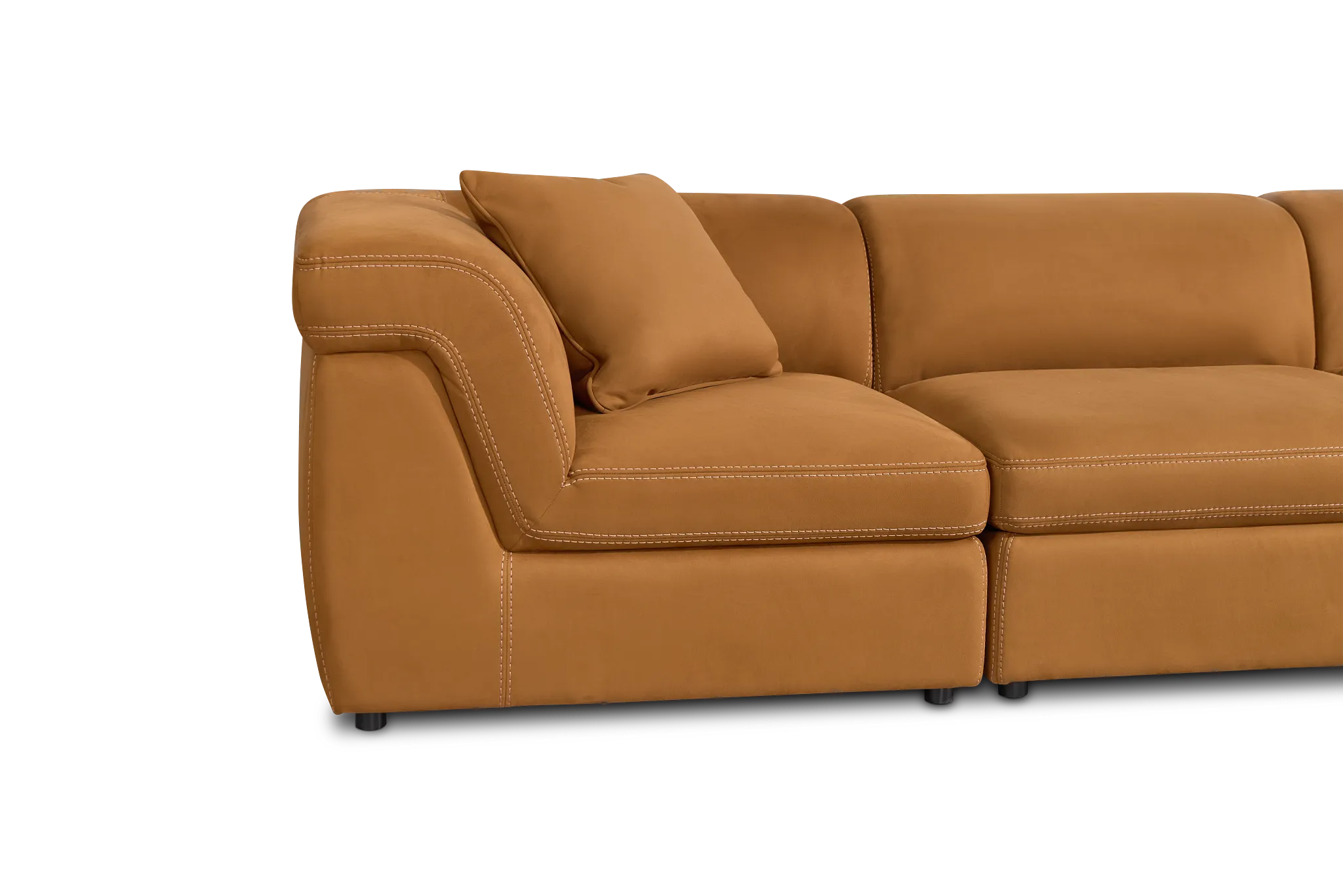 Aria Medium Brown Micro 3-piece Modular Sofa