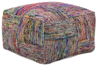 Silk Multicolored Large Accent Pouf