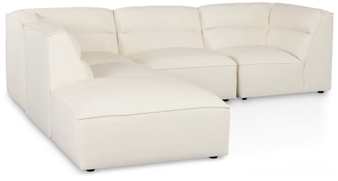 Blanca White Leather 4-piece Modular Sectional Blanca White Leather 4-piece Modular Sectional