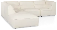 Blanca White Leather 4-piece Modular Sectional