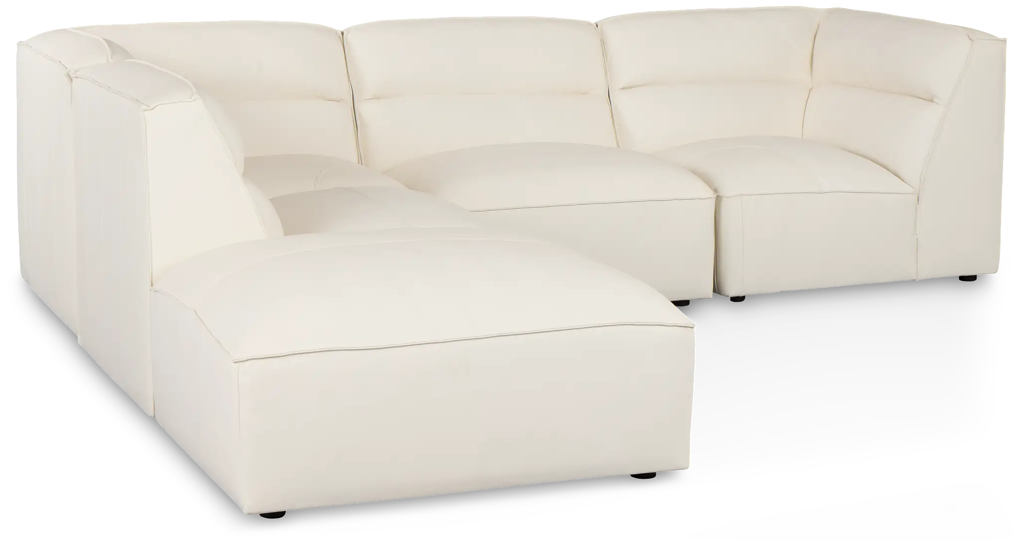 Blanca White Leather 4-piece Modular Sectional Blanca White Leather 4-piece Modular Sectional