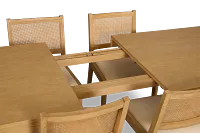 Pacific Light Tone Rectangular Table & 4 Upholstered Chairs