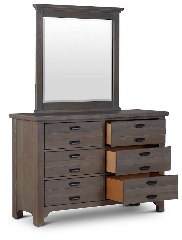 Bungalow Mid Tone Dresser & Mirror