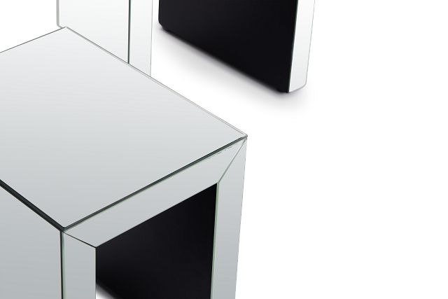 Alexia Silver Mirrored Nesting End Table