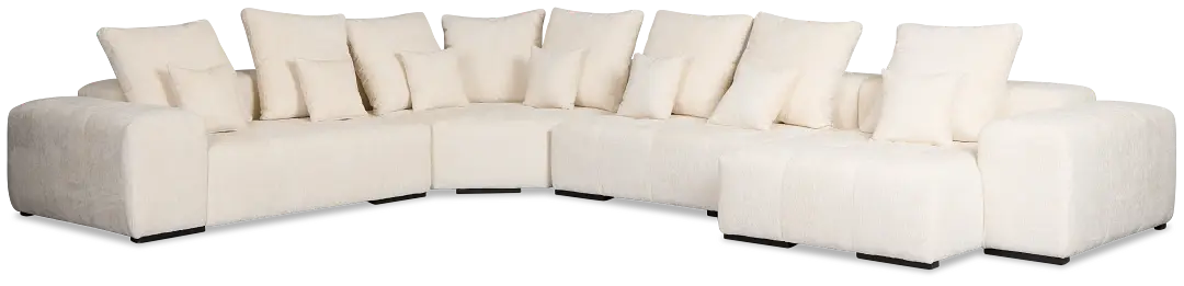 Skylar White Fabric Medium Right Chaise Sectional Skylar White Fabric Medium Right Chaise Sectional