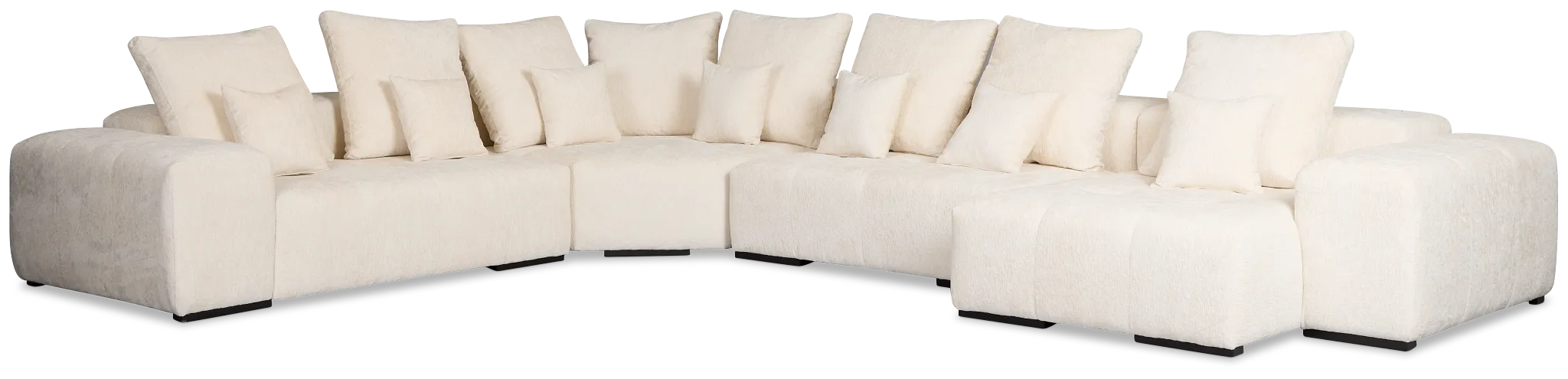 Skylar White Fabric Medium Right Chaise Sectional