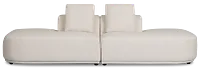 Catalina Beige Fabric 2-piece Modular Sofa