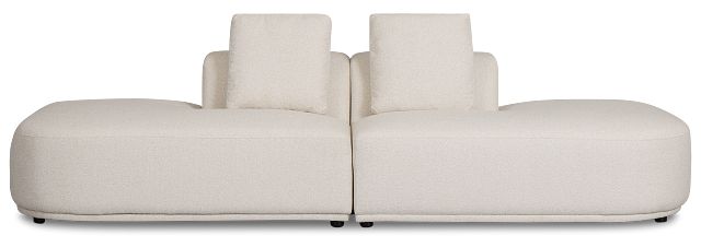 Catalina Beige Fabric 2-piece Modular Sofa