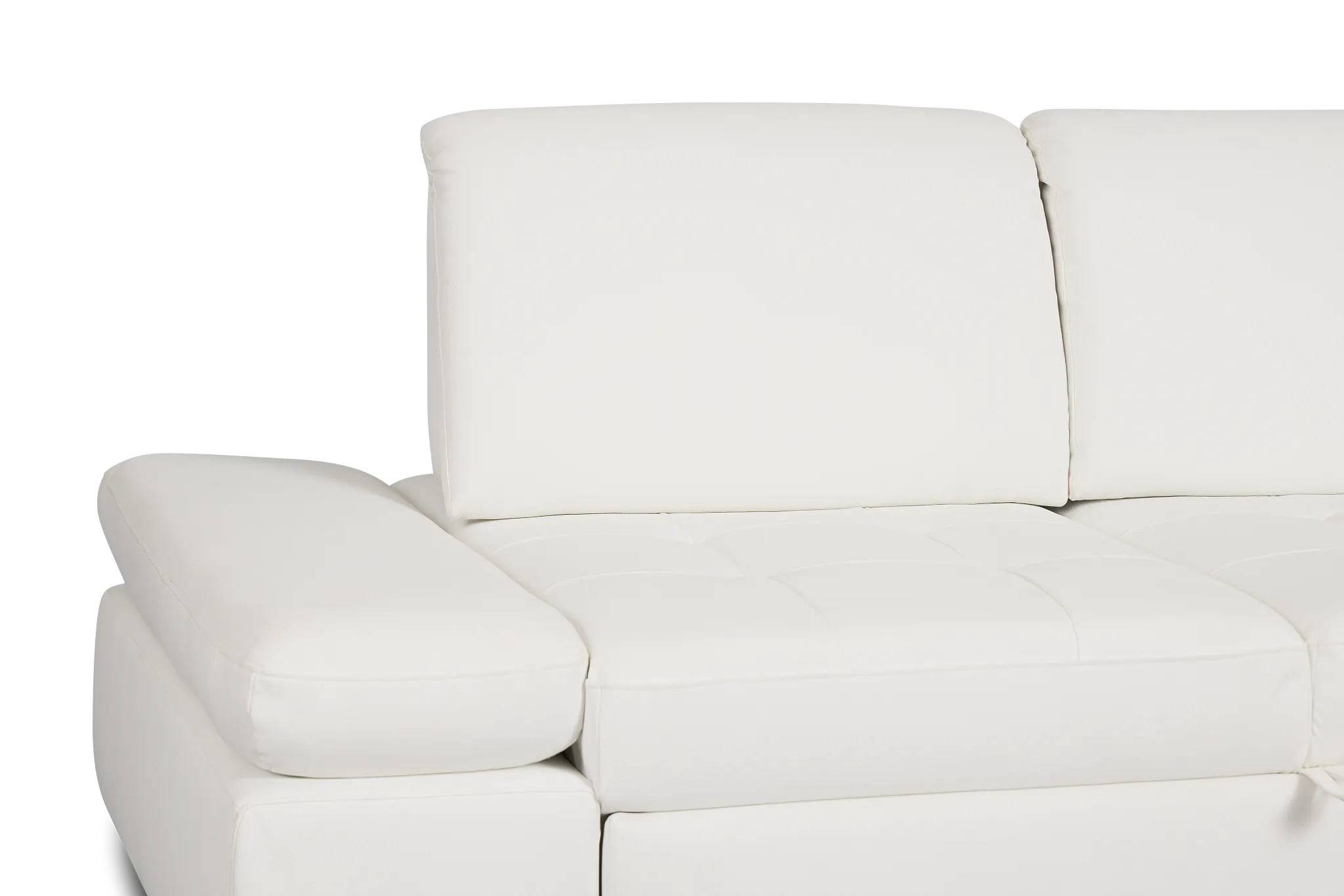 Eden White Micro Right Chaise Sleeper Sectional
