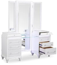 Milan White Vanity & Mirror