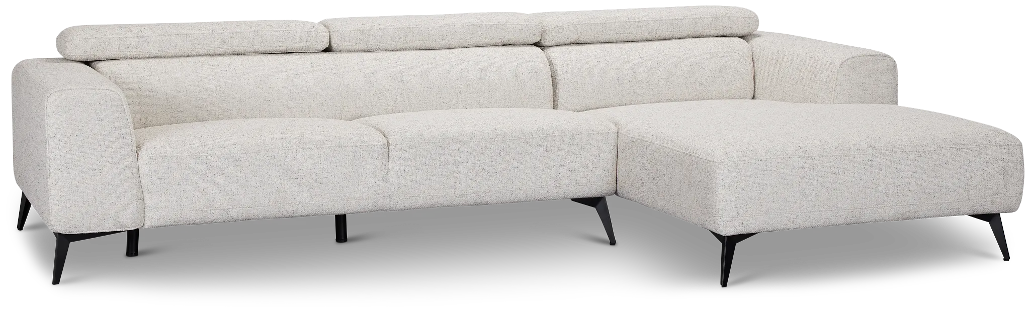 Alina Beige Fabric Right Chaise Sectional