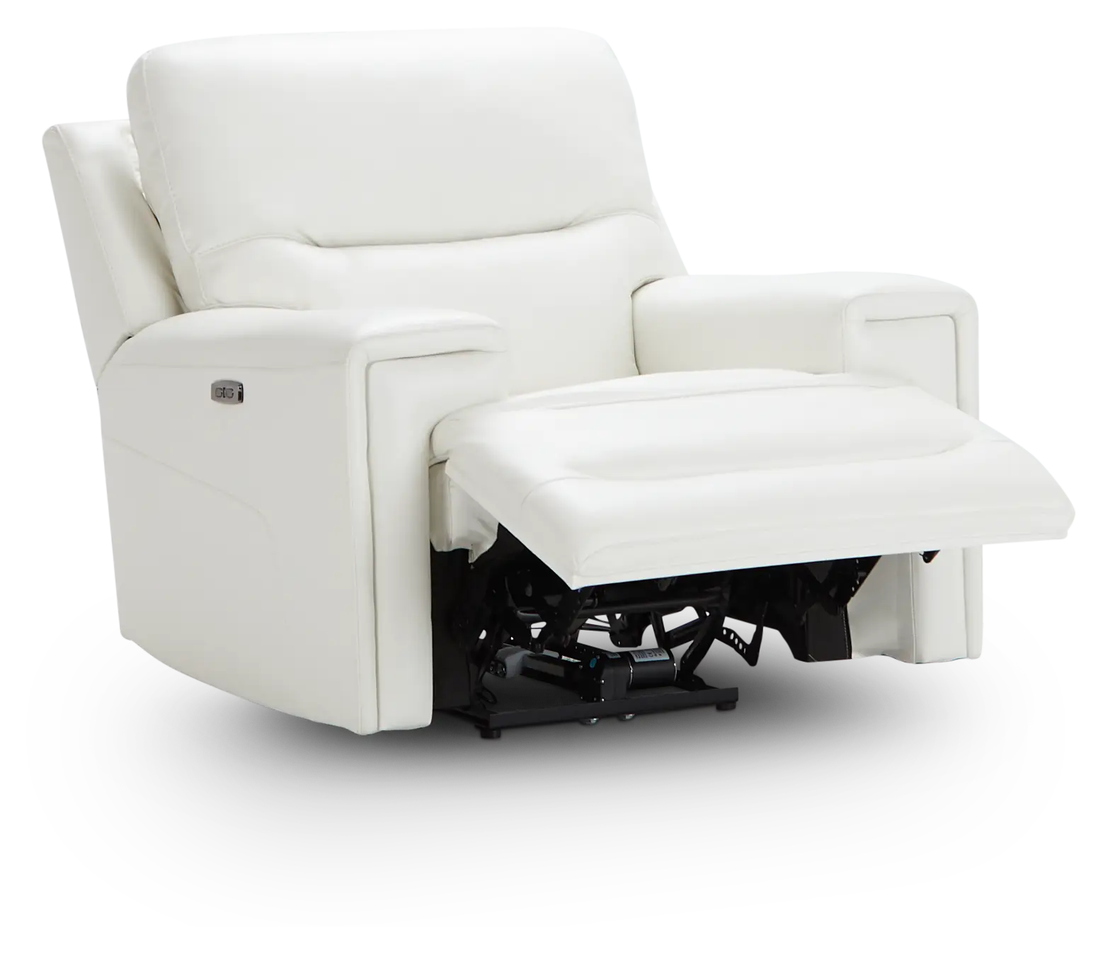 Porto White Lthr/vinyl Power Recliner With Power Headrest Porto White Lthr/vinyl Power Recliner With Power Headrest