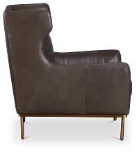 Cassian Dark Gray Leather Accent Chair