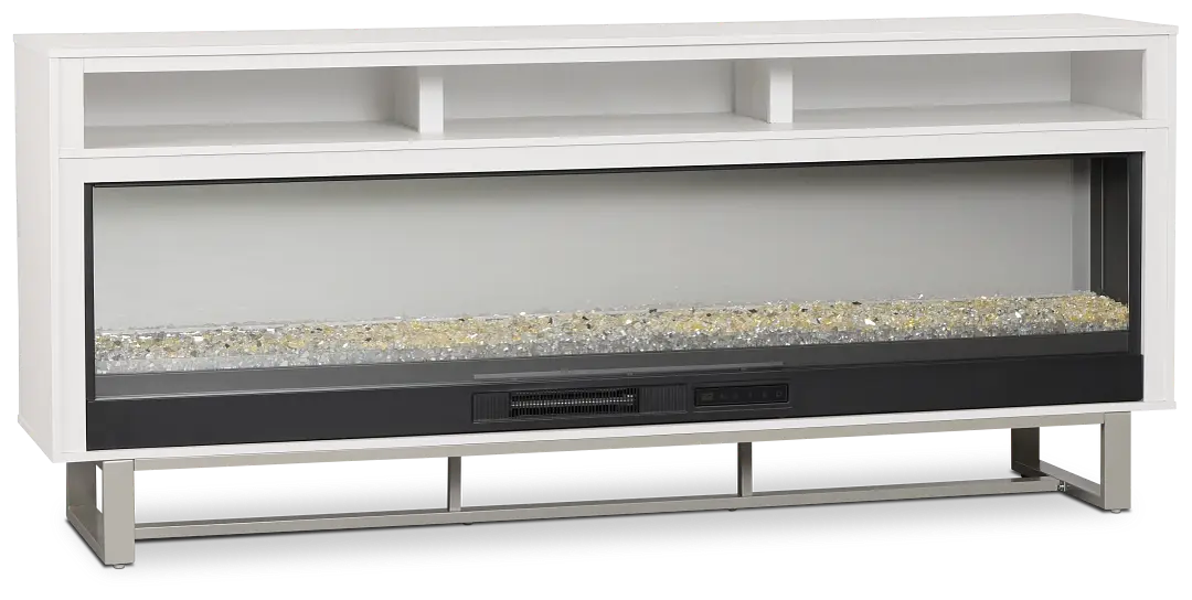 Weston White 76" Tv Stand With Fireplace Insert Weston White 76" Tv Stand With Fireplace Insert